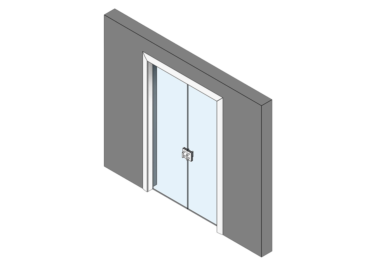 Revit Parametric Double Door - Glass 1