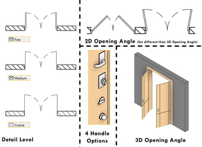 Revit Parametric Double Door - Modern 1