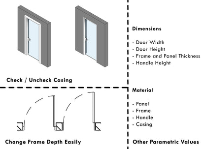 Revit Parametric Door - Glass 1