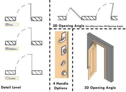 Revit Parametric Door - Traditional 1